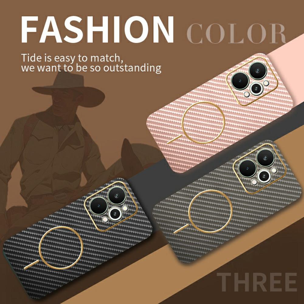 For Realme 15 5G Phone Case Carbon Fiber Textured Electroplated TPU Back Cover