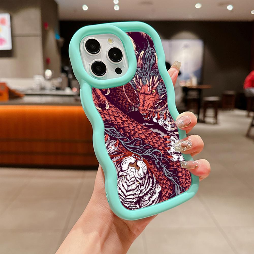 Ae77 Dragon Design Art Protective Phone Cases for iPhone 14 13 Pro Max 11 12 15 Plus XR Infinix Hot 40i Smart8 Tecno Big Wave TPU Back Cover