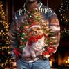Men's Christmas Long Sleeve Button Up Shirt Casual Holiday Top