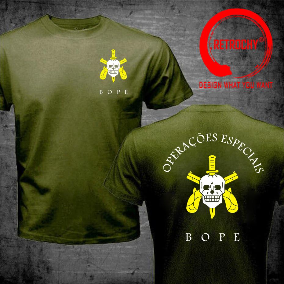 Brazil Bope Special Force Army Military T Shirt Unisex Fashion Summer Cotton Tshirt Short Sleeve ONeck TShirt New S5xl Clothing
