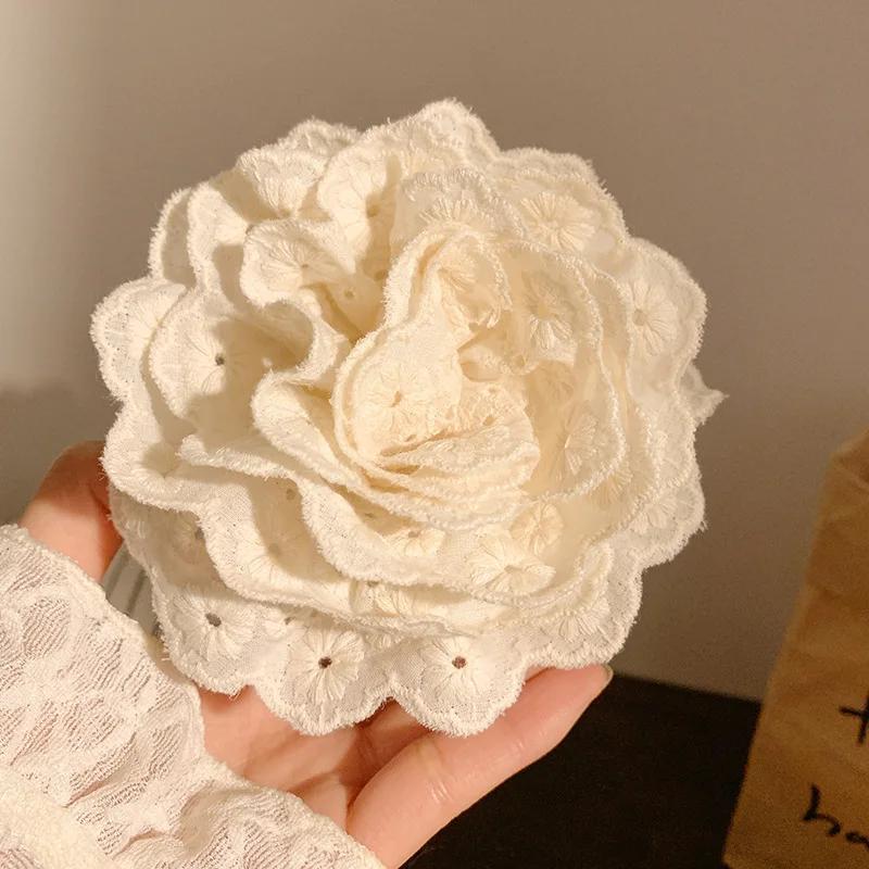 

Кружевной Цветок Зажим для Волос Пружинный Заколка Нескользящий Зажим-Краб Девушка Тканевый Зажим Держатель для Хвоста Женский Головной Убор