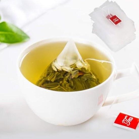 YFFSFDC Disposable Tea Bags 100 Pieces Drawstring Pack Unbleached Non-Woven Fabric Coffee Triangle Barley Cold Brew Corner Strainer Filter Bag Heat