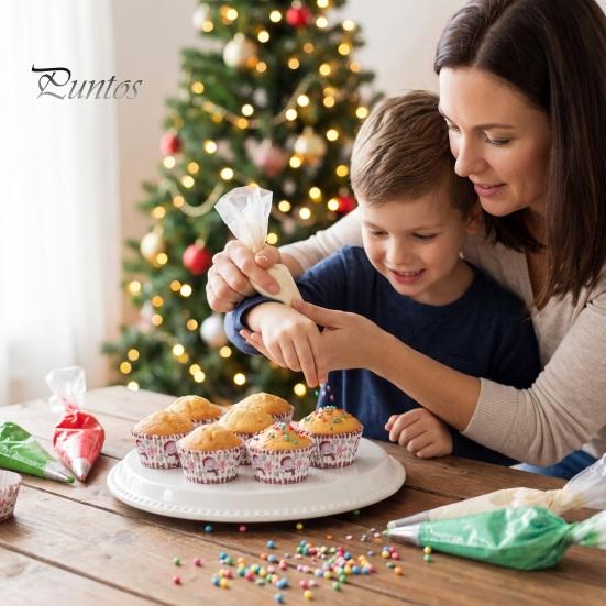 Snowflake Pattern Cupcake Cups 100PCS Christmas Liners, Food Grade Greaseproof Baking Cups, Festive Holiday Paper Molds Patterns Print Round Trays for