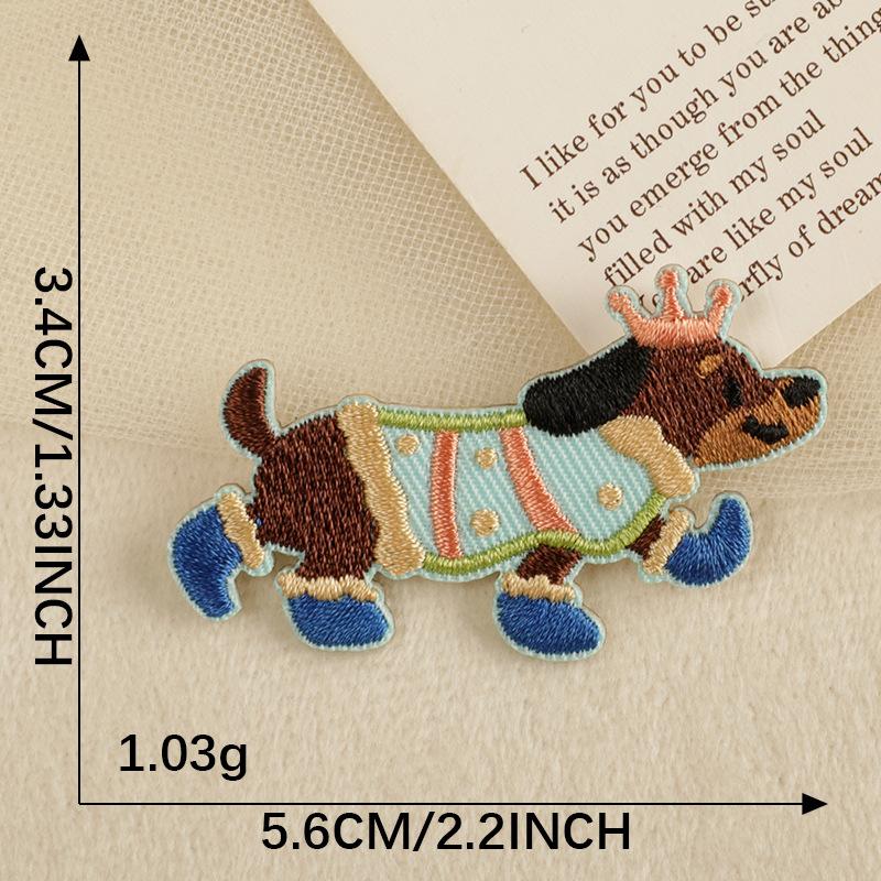 

Вышитая этикетка вышитая наклейка самоклеящаяся нашивка наклейка аксессуары нашивка мультяшная колбаса собака оригинальная наклейка из ткани K1R-C-4-3