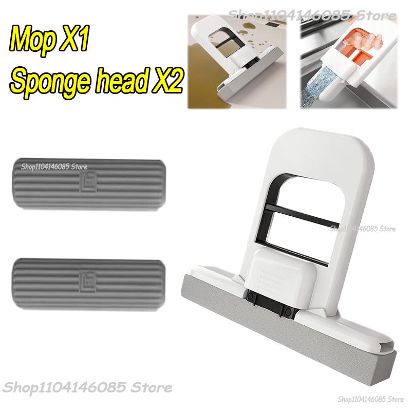 Portable Handheld Cleaning Mop Mini Foldable Desktop Mop Home Replacement for Bathroom Kitchen Desktop Glass Living Room Car