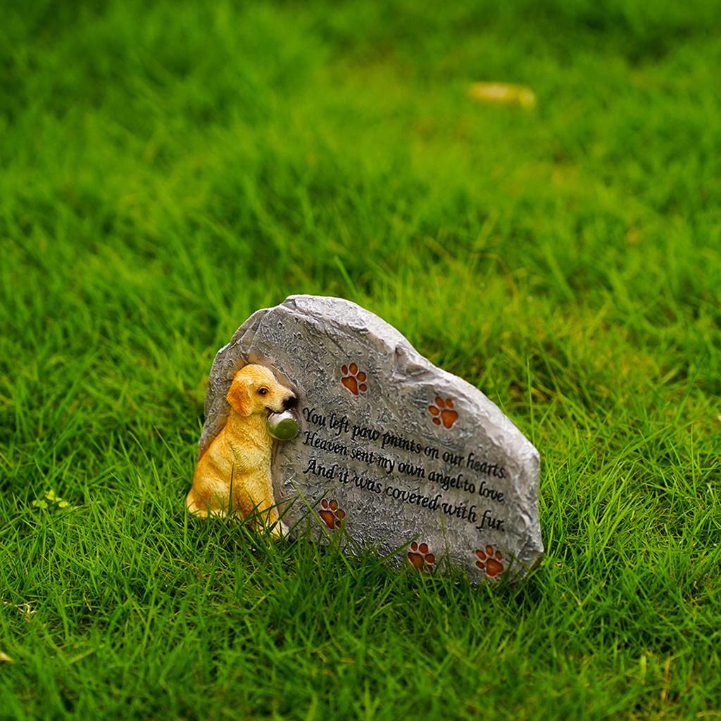 Resin Pet Memorial Grave Stone Dog Memorial Marker Plaques Cherish the Love and Connection with Your Pet