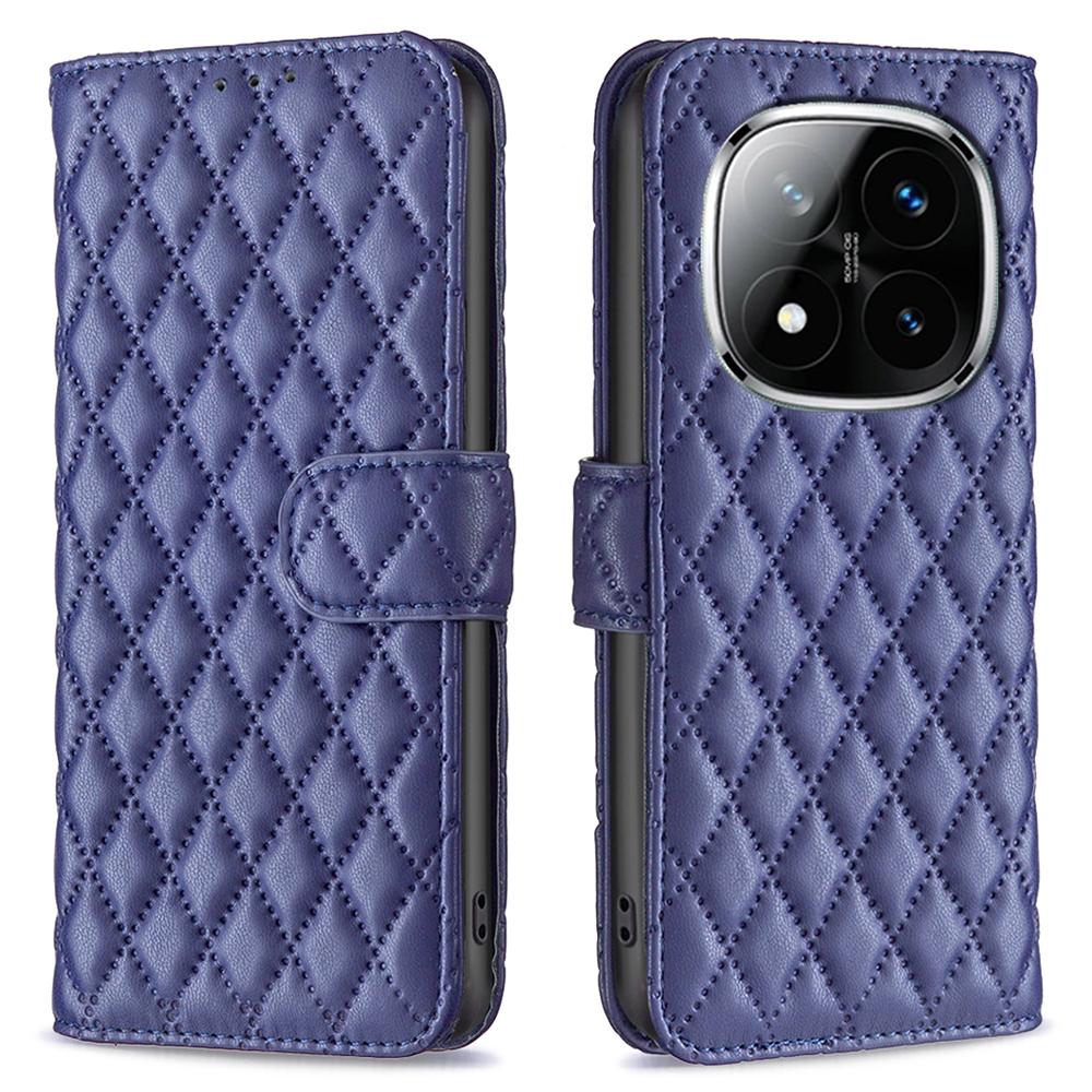 

BINFEN COLOR BF Style-14 For Xiaomi Redmi Note 14 Pro 4G Case Rhombus Phone Leather Cover Stand Blue