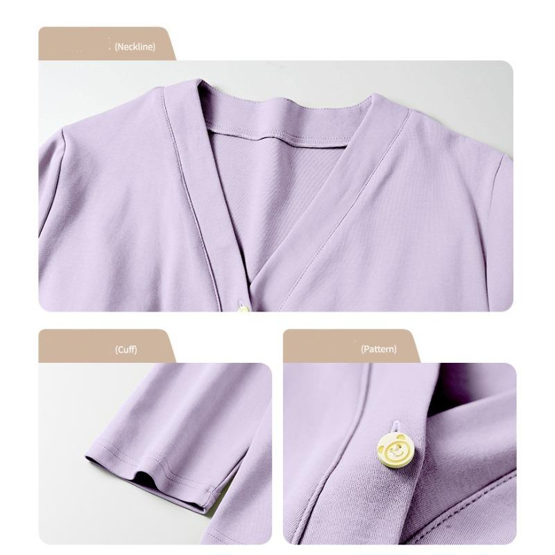 Cotton Maternity Sleepwear with Breast Pads, Pregnant Women, Postpartum Women, Breastfeeding, Spring and Autumn Home Clothing Set