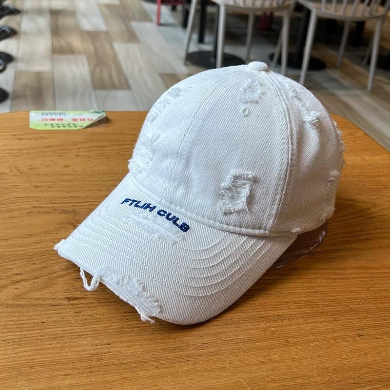 Couple retro old ripped baseball hat men's and women's tide street personality versatile soft top sunshade cap