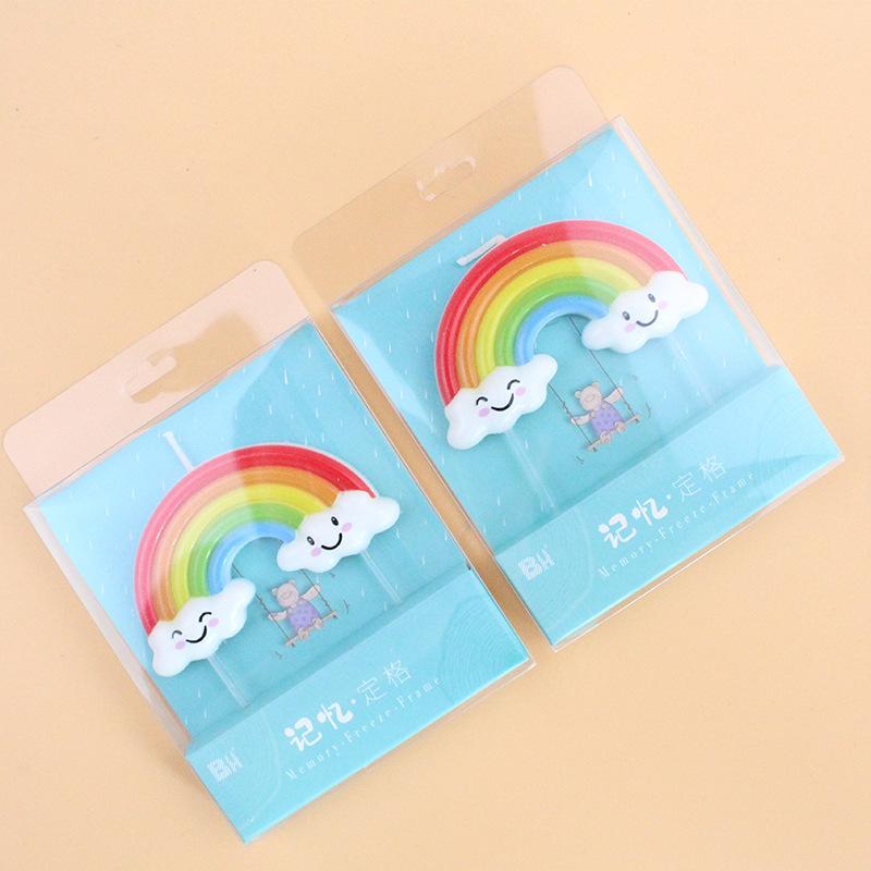Cute Memory Freeze Rainbow Candle Personalized Creative Sun Rainbow Cloud Cartoon Decoration Supplies