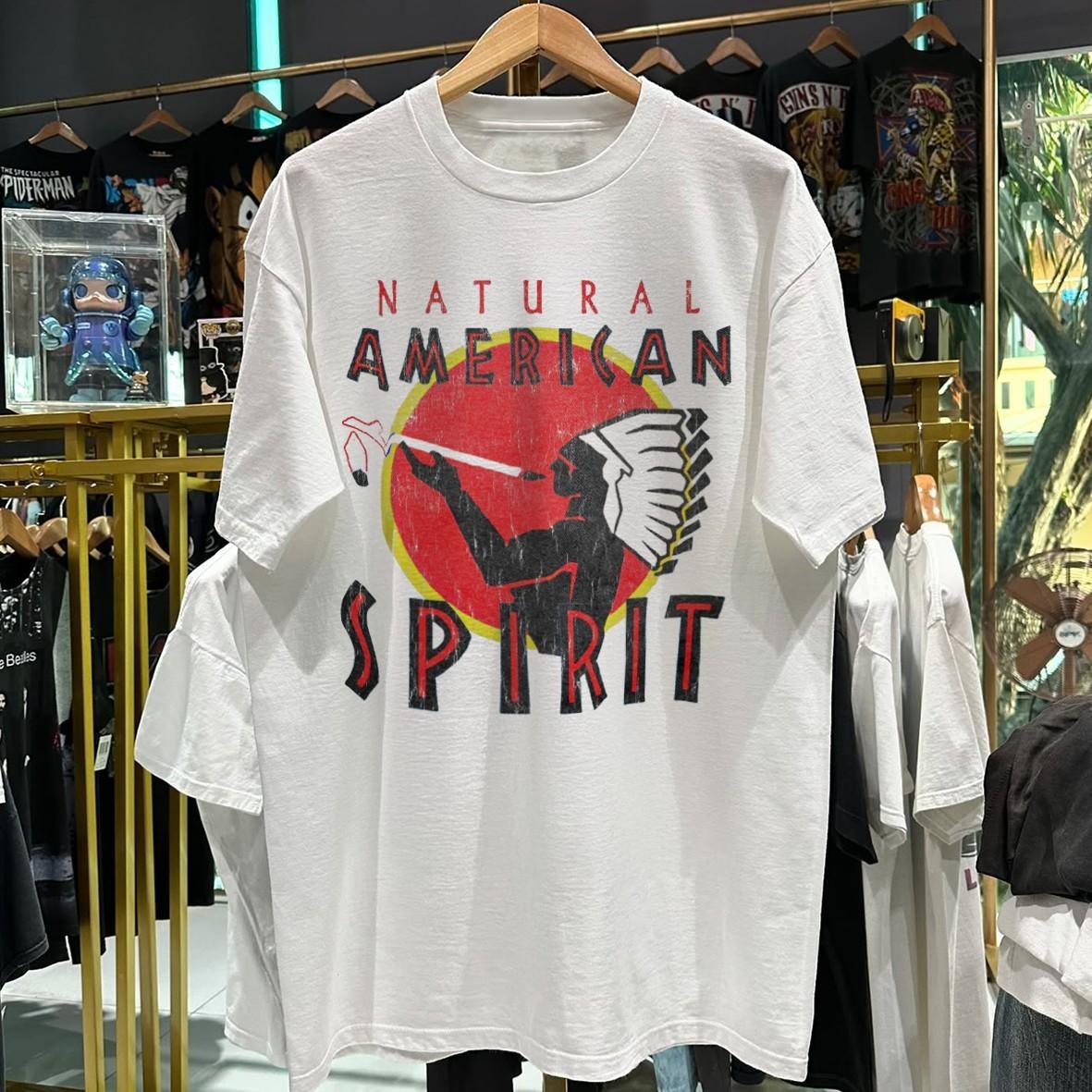 90s Natural American Spirit Rare T-Shirt White XXL XL