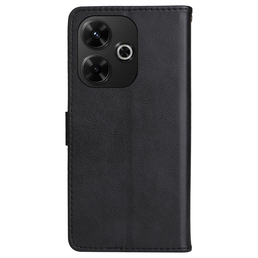 For Xiaomi Redmi 13 5G/13 4G Case Solid Color Leather Mobile Cover Wallet Stand with Strap