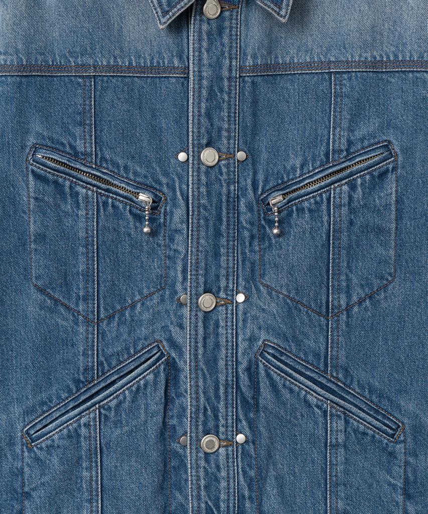 Belier Post Type Trucker Denim Jacket - Vintage Washed Indigo