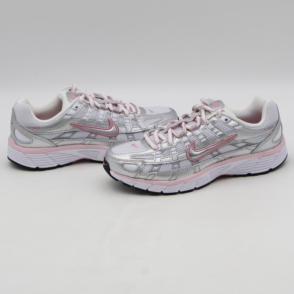 BV1021-108 Nike P-6000 White Elemental Pink Black Metallic Silver (Women's)