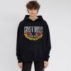 Kafatası Baskılı Unisex Oversize Kapüşonlu Sweatshirt Rock Band Tarzı Pamuklu Polar Astarlı Kışlık Günlük Giyim
