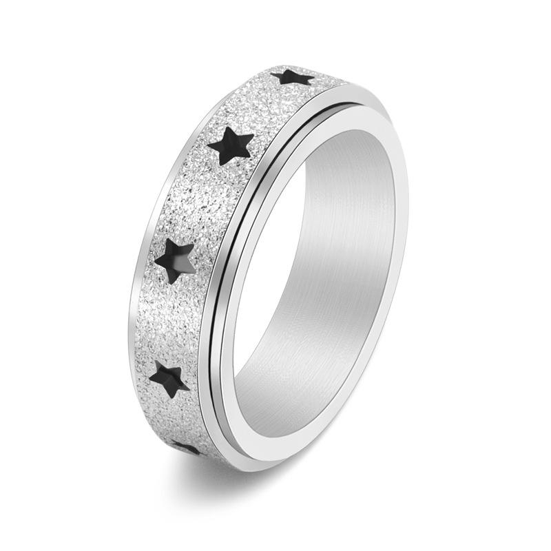 2025 Minimalistischer Hohlstern Drehbarer Mattierter Ring, Kleiner Frischer Gold Schmuck für Damen und Herren