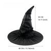 Black Ruched Wicked Witch Hat for Women Men Halloween Gloves Long Nails Ghost Claws Halloween Party Cosplay Costume Accessory