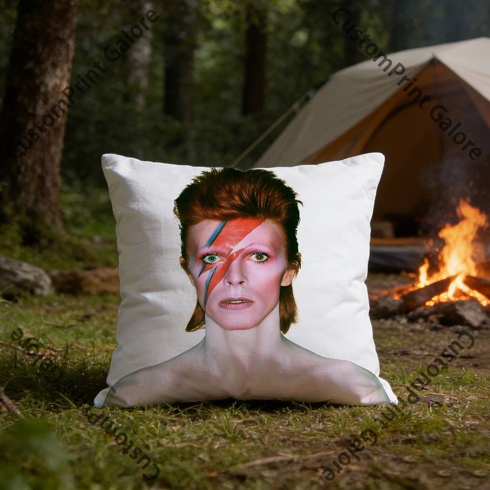 DDavidS BBowieS Kissenbezug Polyester Quadratische Kissenhülle 45 cm Dekorativ für Zuhause Couch Bett Auto Dekor