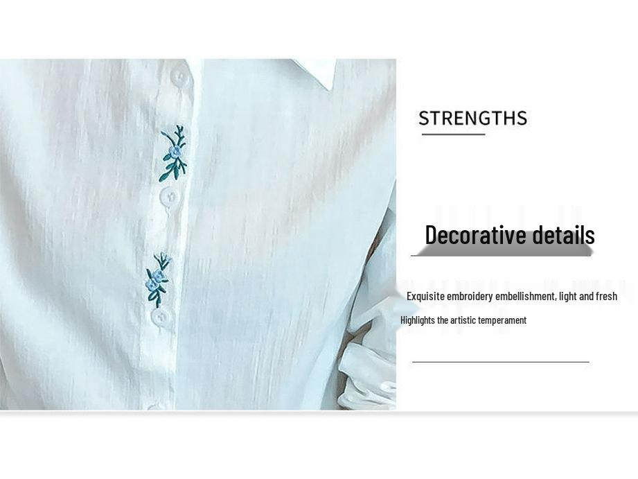 2025 Jarní dámská vyšívaná halenka s dlouhým rukávem - Ležérní a všestranná