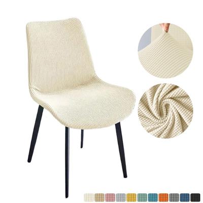 1 Stuk Polar Fleece Gebogen Stoelhoes Effen Kleur Elastisch Eetkamer Stoelhoezen Huisstoelhoezen Voor El Bruiloft Feest