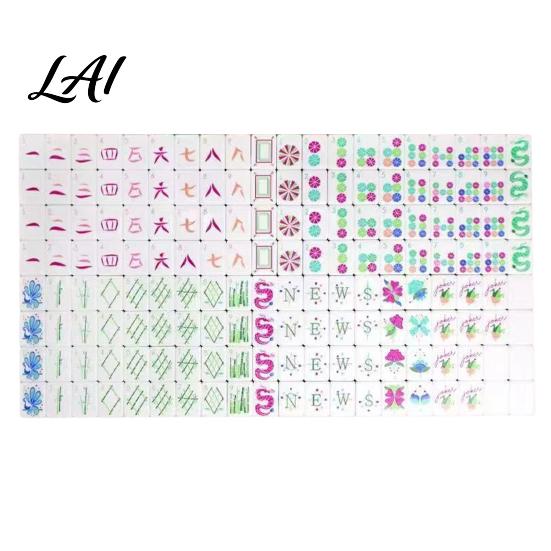 Mahjong Tiles Set 160Pcs American Set 4 Layer Engraved Acrylic Kit Mah Jongg Tabletop Game for Family Night Travel Kit A