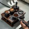 Universal Coffee Tamper Station Stand with Knock Box Wooden Coffee Organizer Box Fit Tamper,Distributor,Portafilter &Puck Screen