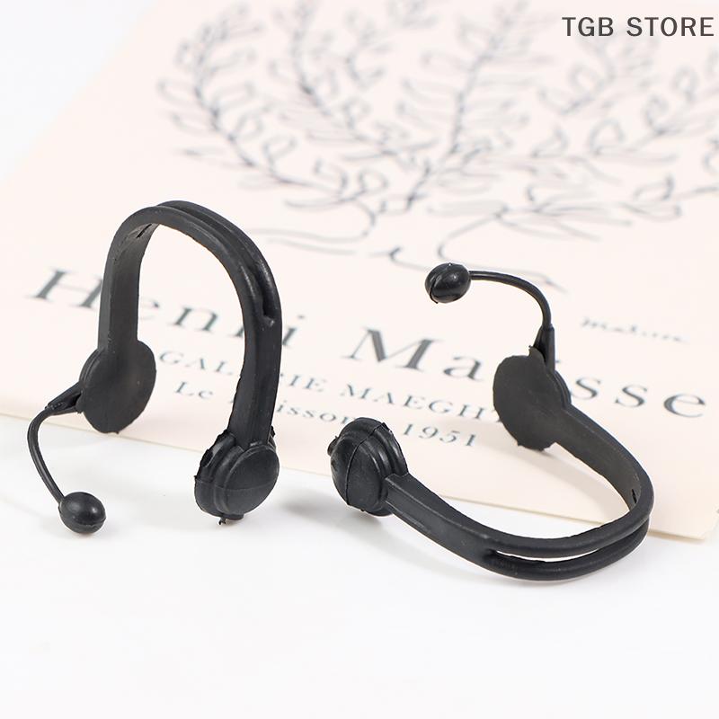 2Pcs Miniature Earphone Headset Headphone Model For 1:12 Dollhouse Living Scene Decor Doll House Toy Accessory