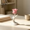 Modern Rose Sculpture Sculpture, 3D Printed Minimalist Floral Decor, Abstract Lifelike Flower Statues Statue for Home Office, Elegant Tabletop