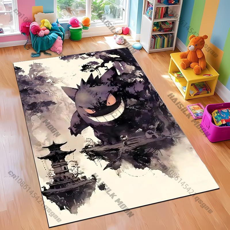 Various Sizes Pokemon Gengar Carpet Rug for Living Rooms Bedrooms Sofa, Balcony Garden Decorative Mat Portable Camping Mat Gifts