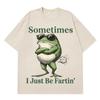 Sometimes I Just Be Farting Funny Vintage Frog Graphic TShirt Men Women Fashion Tshirts Shortsleeved Casual Hiphop Tshirts