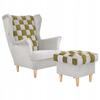 Carol Duo Wing Chair with Footrest Scandinavian Gray Green