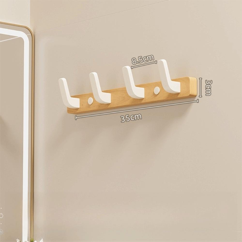 Entrance Hanging Walnut Wood Clothes Hook Without Punching Hats Organizer Fitting Room