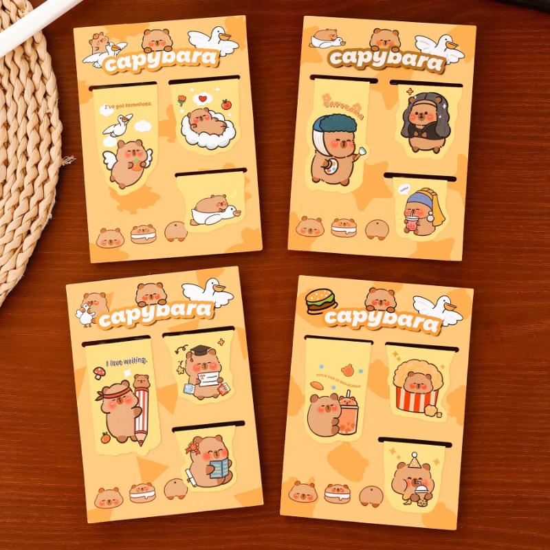 Kapibala Magnetic Bookmark with High Appearance and Cute Magnet Book Page Clip Student Kawai Stationery Small Gift Capybara