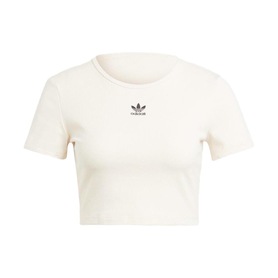 (WMNS) adidas originals Essentials Rib Tee White Women s IJ7804 XS