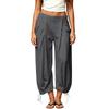 High Waist Loose Fit Casual Pants for Women with Pockets Drawstring Hem Elastic Waistband Lightweight Trousers for Daily Wear Sports and Travel