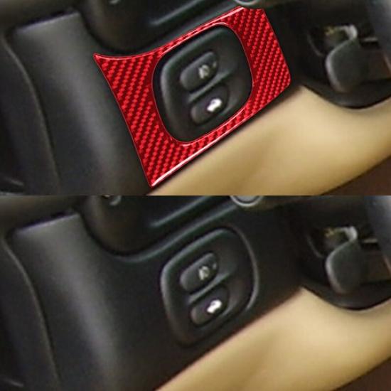 Red Carbon Fiber Head Light Switch Trim Cover for Corvette C5 1998-2004