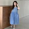 Summer New Style Girls' Sleeveless Plaid Dress, Children's Clothing, Girls' Temperament, Pocket Vest Dress, Trendy and Clear