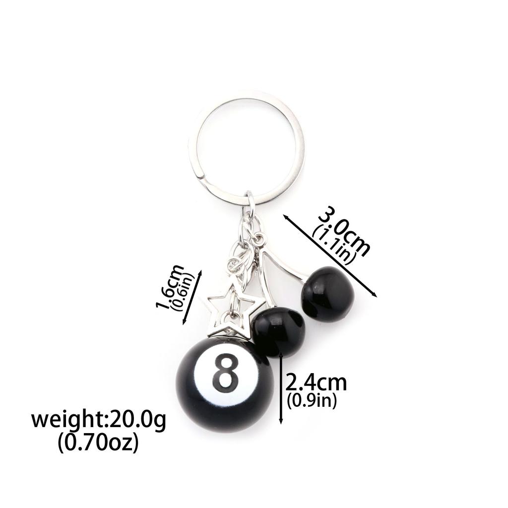 Hiphop Zwart 8 Biljart Sleutelhanger Mini Bal Sleutelhanger Hars Hanger Kers Decoratieve Sieraden Cadeau Doel Winnaar Bal Accessoires