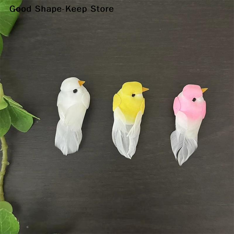 2Pack Lifelike Artificial Birds, Decorative Feather Foam Animal Birds Figurines for DIY Crafts, Home and Garden Decor