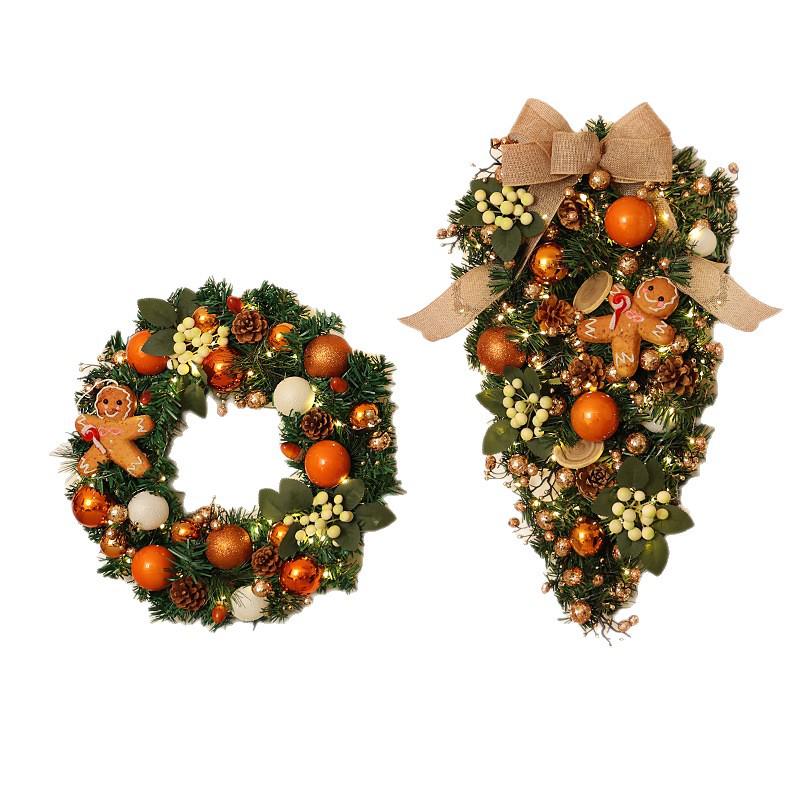Christmas Rattan Wreath Ornament: Upside Down Door & Wall Hanging for Festive Decor & Photography