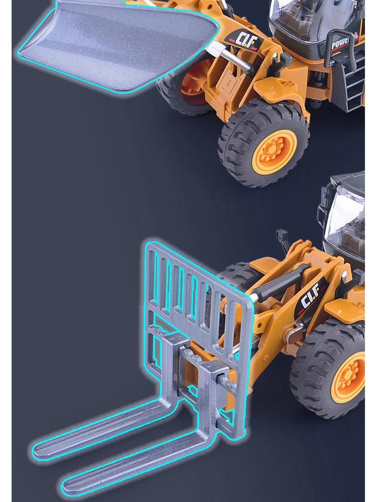 Car Cube 6103A Alloy Engineering Toy Vehicle: Road Roller, Snowplow, Bulldozer, Forklift