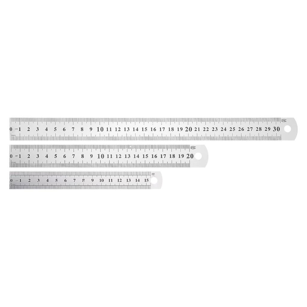 Angoily Stainless Steel Ruler Straight Edge: 3PCS Meter Stick Straight Rule Yardstick Machinist Tools for Measuring Tool Office Carpenter Metal