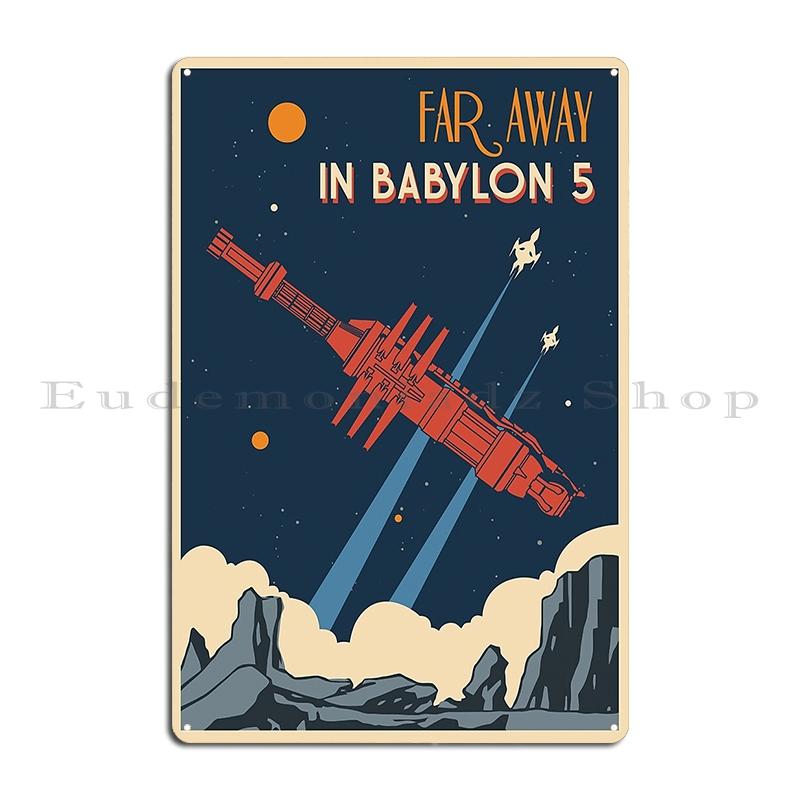 Babylon 5 Vintage Space Poster Starfury Metal Sign Retro Plates Home Club Party Babylon 5 Journev Space Tin Sign Posters