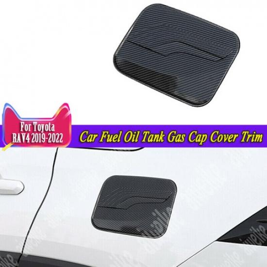 Carbon Fiber Car Fuel Oil Tank Gas Cap Cover Trim Fit For Toyota RAV4 2019-2023