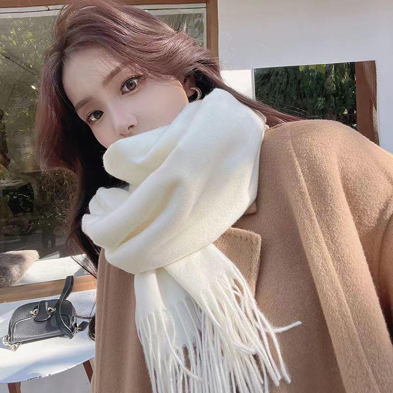 70*200 Cm Toamnă Și Iarnă Nouă Eșarfă De Cașmir De Femei Culoare Solidă Imitație De Cașmir Eșarfă De Tragere Broderie Groasă șal Cașmir