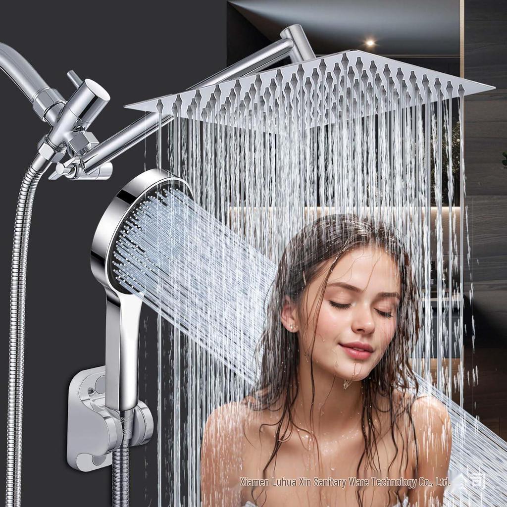 Electroplated Stainless Steel Multi-functional Handheld Shower Set with Extension Arm