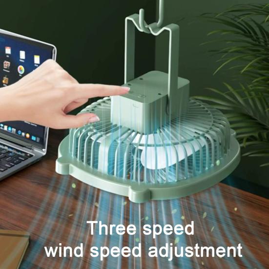 Desk Fan with 3 Adjustable Wind Speeds And Light Design USB Charging Hanging