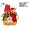Window Display Christmas Accents Plush Gingerbread Man Figures with Hat Scarf, Cute Stuffed Family Soft Textured Figurines of 3 Ornament for