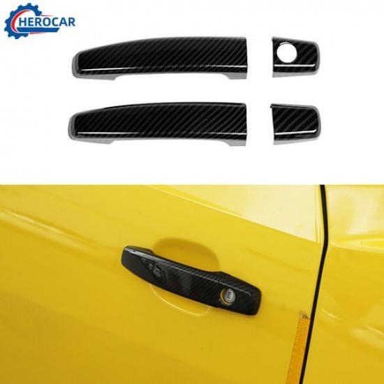 Carbon Fiber Exterior Door Handle Cover Trim ABS For Chevrolet Camaro 2010-2015
