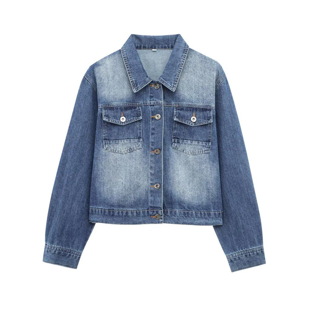 2025 Spring Women's Fashion Denim Jacket and Straight-Leg Pants Set